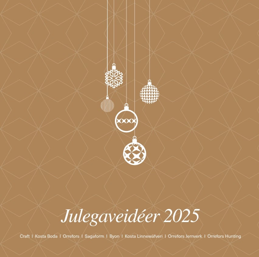 Et flot udvalg af kendte mærker som CRAFT, Kosta Boda og Sagaform